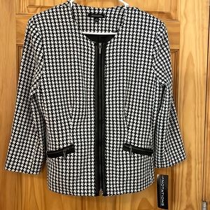 Brown and White Houndstooth Jacket